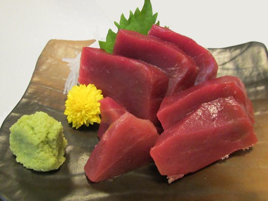Akami — less marbled and firmer in texture, it comes from the area around the tuna's spine and tail. It used to be the most prized cut around 90 years ago ... until OTORO!